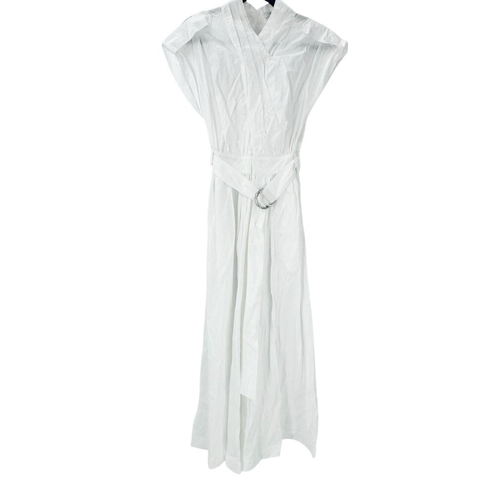 Derek Lam 10 Crosby Celeste Belted Waist Cutout Maxi Dress White Size 2 NWOT - Picture 8 of 13